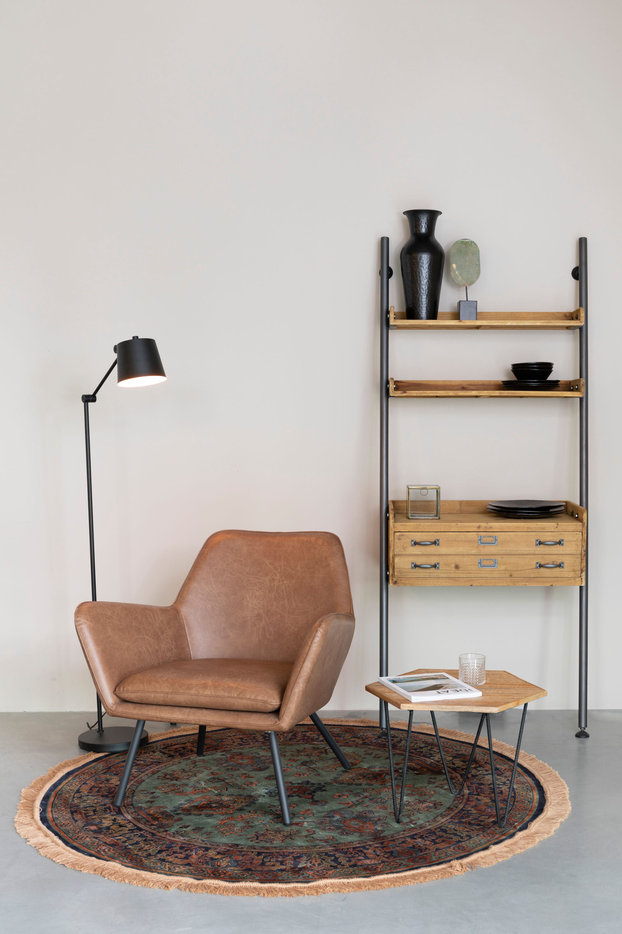 Rook Natural Fir Wood Leaning Display Unit